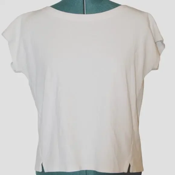 Eileen Fisher Organic Cotton White short Sleeve Tee Wardrobe Staple Women’s XS - Picture 2 of 4